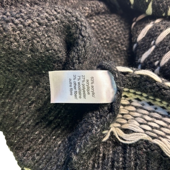 Maurices Black White Fair Isle Wool Blend Button Cardigan Sweater Size XL - Picture 6 of 8